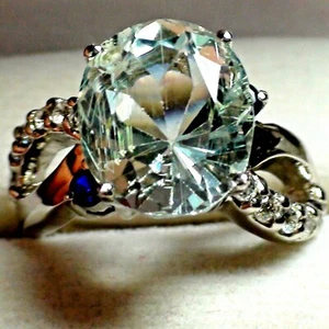 ¡RAVISHING! ANILLO DE AGUAMARINA 5,15 CT NATURAL DE ALTA CALIDAD AAAAA.. PLATA 925.4,75. - Imagen 1 de 12