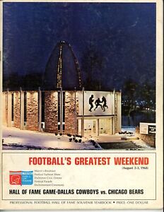 1968 Hall Of Fame Game Program Magazine Dallas Cowboys vs Chicago Bears 37408