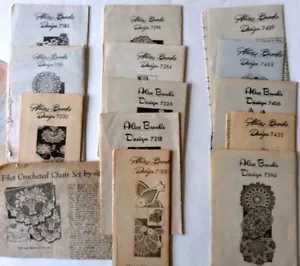 Lot of 14 Vintage ALICE BROOKS Crochet Patterns 1940s Mail Order Originals DOLL - Picture 1 of 17
