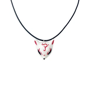Cute Ceramic Fox Necklace Little Kitsune Pendant for Women Men Boyfriend Girl - Picture 1 of 12