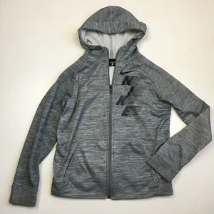 NIKE Unisex Kinder Gr. XL Standard Fit Dri-Fit meliert grau Daumenloch Kapuze Jacke - Bild 1 von 11