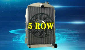For Chevrolet Hot Street Rod 350 V8 W/Chevy 6 Cyl 1938 5 ROW Alu Radiator&Fan MT - Picture 1 of 6
