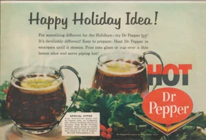 1963 Dr Pepper Soda Hot Happy Holiday Idea Glass Special Offer Vintage Print Ad - Picture 1 of 1