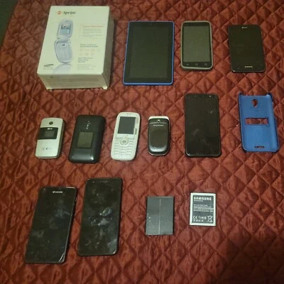 Lot of 11 Random Cell Phones Untested Free US Ship Sony Samsung LG Sprint & More - Image 1 of 4