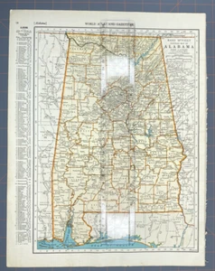 40er Jahre Alabama Atlas Karte Vintage Wandbild - Bild 1 von 4