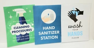 Laminierte Sanitär-/Reinigungsschilder für Unternehmen, 3er Set - Bild 1 von 2