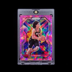CJ Elleby RC 2020-21 NBA Prizm Pink Cracked Ice SP Rookie Card Trailblazers #283 - Picture 1 of 2
