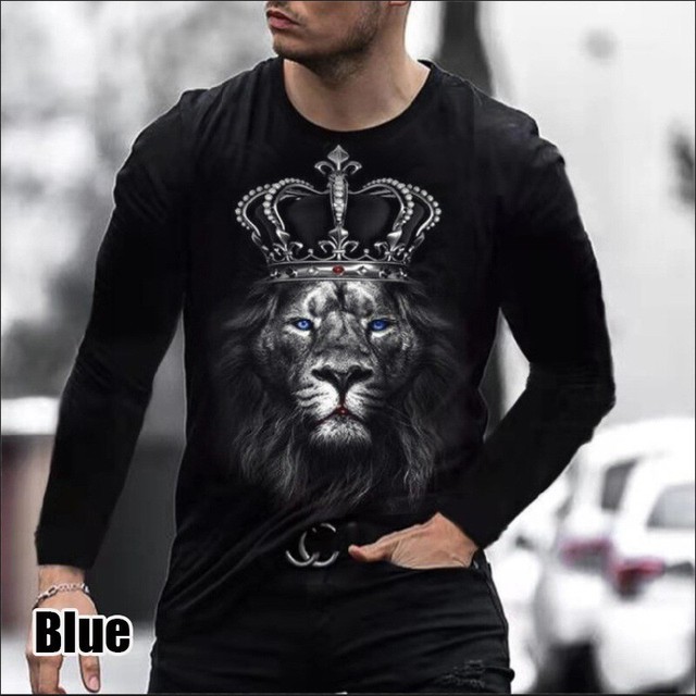 Las ofertas en Animal Print Azul Camisas de para hombres |