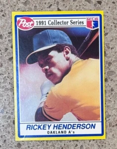 1991 Post Cereal Rickey Henderson #27 Oakland Athletics A's VG-EX -- EX (crease) - Picture 1 of 2