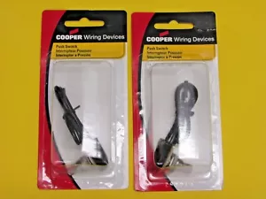 NOS! (2) COOPER #BP449NP-SP, (449AT-N REV) SINGLE POLE PUSH SWITCH - Picture 1 of 5