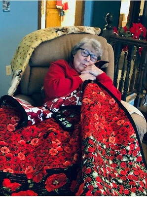 Manta de regazo VIBRANTES colores casera 39"x49" pieza conversacional tela de calidad Foto 1 de 4