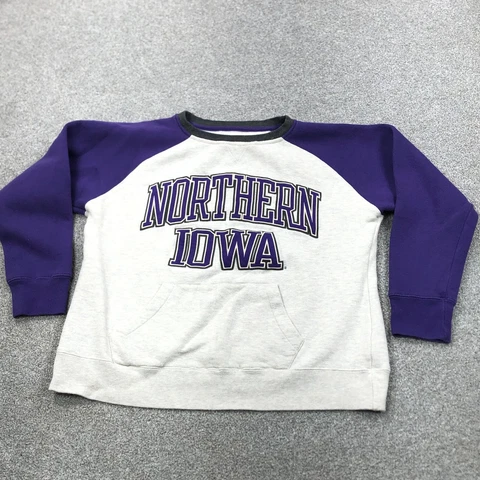 Northern Iowa Panthers Sweatshirt Women Large Purple White Sweater Ladies UNI Cover