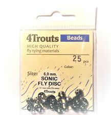 25 SONIC DISCS 6 mm BLACK NICKEL colours Brass Discs for Tube Fly Tying