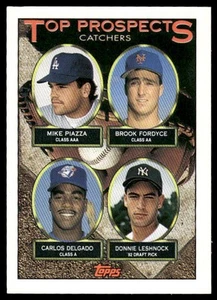 Topps Micro #701 1993 Mike Piazza / Brook Fordyce / Carlos Delgado / DLeshnock - Imagen 1 de 2