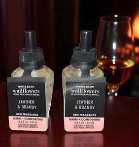 Bath and Body Works Leather & Brandy Wallflowers Refill Lot Of 3 Warm Men’s New - Picture 1 of 6
