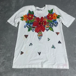 Vintage Maria No Top Womens Large Oversized Floral Tunis Boho Indie Art To Wear - Picture 1 of 9