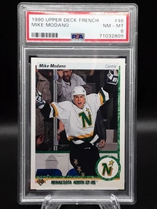 1990-91 Upper Deck French Mike Modano RC PSA 8 #46 Minnesota North Stars - Bild 1 von 2
