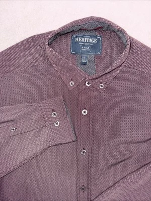 Camisa manga larga Heritage Report Collection para hombre con patrón de diamantes y sol rojo L Foto 1 de 4