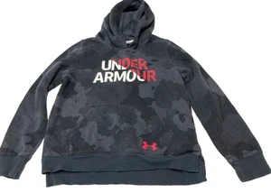 UNISEX SZ Youth XL UNDER ARMOUR Gray Camo PULLOVER WITH HOOD FRONT POCKETS - Picture 1 of 13