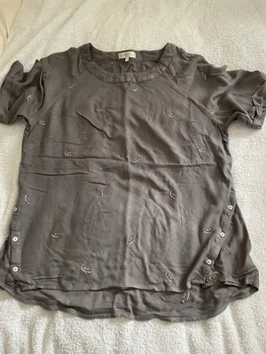 John Rocha Ladies Top With Feather & Button Detail Size 16/18 - Image 1 of 3