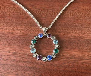 Brighton Elora Gems Circle Colorful Crystal Pendant Necklace New $108 Jewelry - Picture 1 of 2