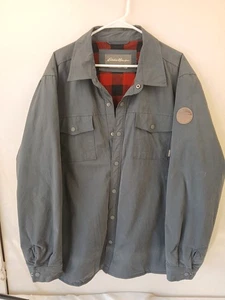 Eddie Bauer Blue Plaid Fleece Lined Shirt Jacket Mens Size XXL Outdoor Shacket - Picture 1 of 9