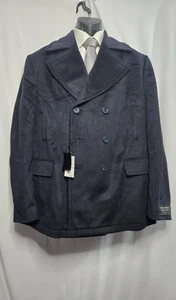 Nordstrom Double Breasted Peacoat,Men's Large, Navy Blue, Warm, Gift,  NWT - Picture 1 of 16