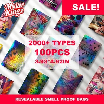 Mylar bags Design Set  3.5gram | 100pic FOR EACH package IN 1(ONE) RANDOM DESIGN - Image 1 of 4