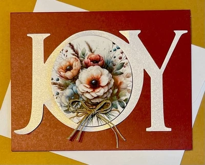 4 Cartulina de Arándano “JOY” Kit de Tarjetas Hágalo Usted Mismo Arreglo Floral Cordel Cualquier Ocasión Foto 1 de 2