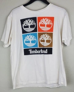 Camiseta Timberland Mujer XL Logo Manga Corta 100% Algodón Pequeñas Manchas - Imagen 1 de 7