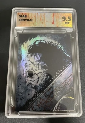 Tarjeta de lámina Leatherface Texas Chainsaw Massacre clasificación 9,5 losa central Foto 1 de 2