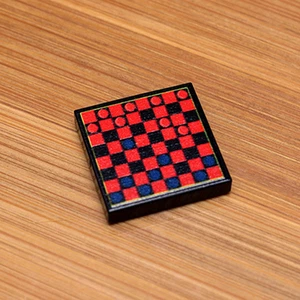 Checkers Printed 2x2 Tile made using LEGO parts - B3 Customs - Picture 1 of 1