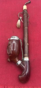 Pipa de tabaco vintage BRUYERE GARANTÍA tallada a mano ciervo en el bosque con tapa - Imagen 1 de 10