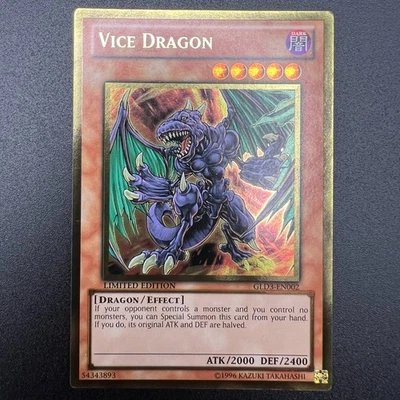 YuGiOh Vice Dragon GLD3-EN002 Gold Rare Limited Edition LP - Image 1 of 2