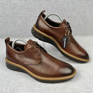 ECCO ST.1 Hybrid Plain Toe Derby Shoes Brown Leather EU 39 US 5-5.5 Comfort Sole - Picture 1 of 14