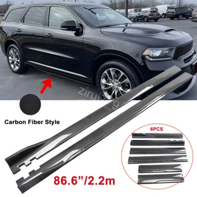 86.6" Carbon Style Side Skirt Extension Rocker Panel Splitter For Dodge Durango - Image 1 of 4