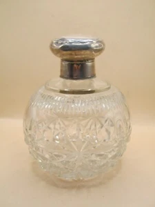 Antik Sterling Silber Schuhnagel Glas Kugel Form Parfüm Flakon Monogrammiert N - Bild 1 von 6