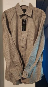 NEW Jos. A. Bank Traveler Windowpane Plaid Button Up Shirt - M Long Sleeve  - Picture 1 of 6