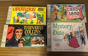 4 Vintage MB Games-Operation, Candy Land, Barnabas Collins & Mystery Date - Picture 1 of 17