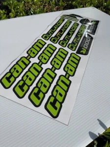 CAN-AM CANAM OUTLANDER 1000R 1000R DECAL FULL SET FLO GREEN LAMINATED STICKERS - Picture 1 of 6