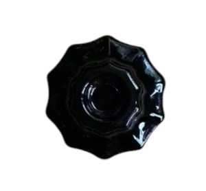 Vtg 1" Black Glass Drawer Knob Decagon Pull Door Cupboard Cabinet Antique Hardwa - Picture 1 of 5