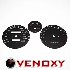 Suzuki GSX 750F 1989-1997 KM/H Replacement Black Gauge Faces - Bild 1 von 1