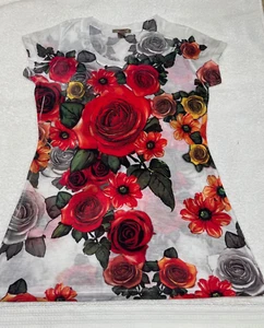 Camiseta Top Estampado Coral Rosa Manga Casquillo Sublimación - Imagen 1 de 2