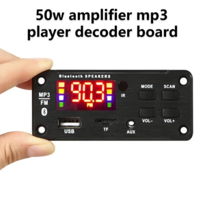 2*25W 50W Amplifier MP3 Player Decoder Board 6V-12V BT 5.0 Car FM Radio Module - Picture 1 of 8
