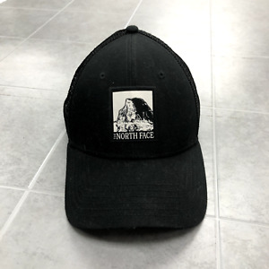 The North Face Black Mesh Snap Back Graphic Logo Baseball Cap Adult One Size