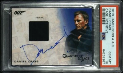2013 James Bond Costume Relic Daniel Craig Auto Autograph /155 PSA 10 Gem Mint - Image 1 of 3