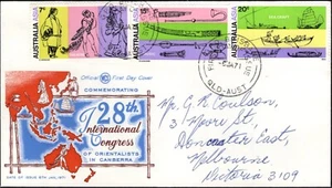 Serie Australia Asia 1971 conjunto de 3 estampillas WCS dirigidas FDC, en muy buen estado - Imagen 1 de 1