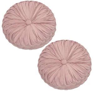 2Pcs Throw Pillows Gray Pumpkin Round Velvet Cushion for Sofa Bed Living Room - Picture 1 of 7