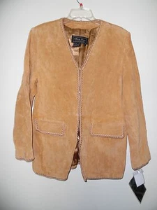Giacca donna Terry Lewis Classic Luxuries pelle scamosciata golg taglia M nuova con etichetta - Foto 1 di 3