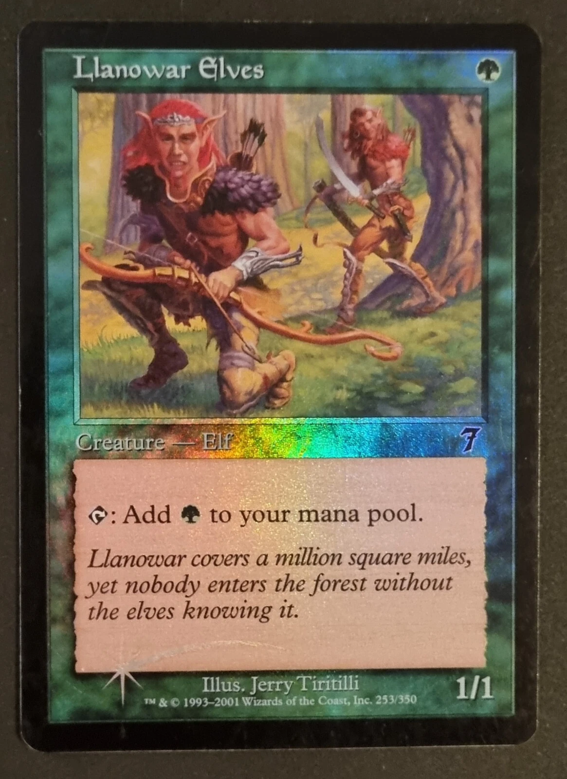 MTG - Llanowar Elves Foil 7th Edition. NM Magic the Gathering Card